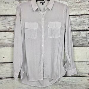 Express Polka Dot Button Front Shirt Small Long Sleeve